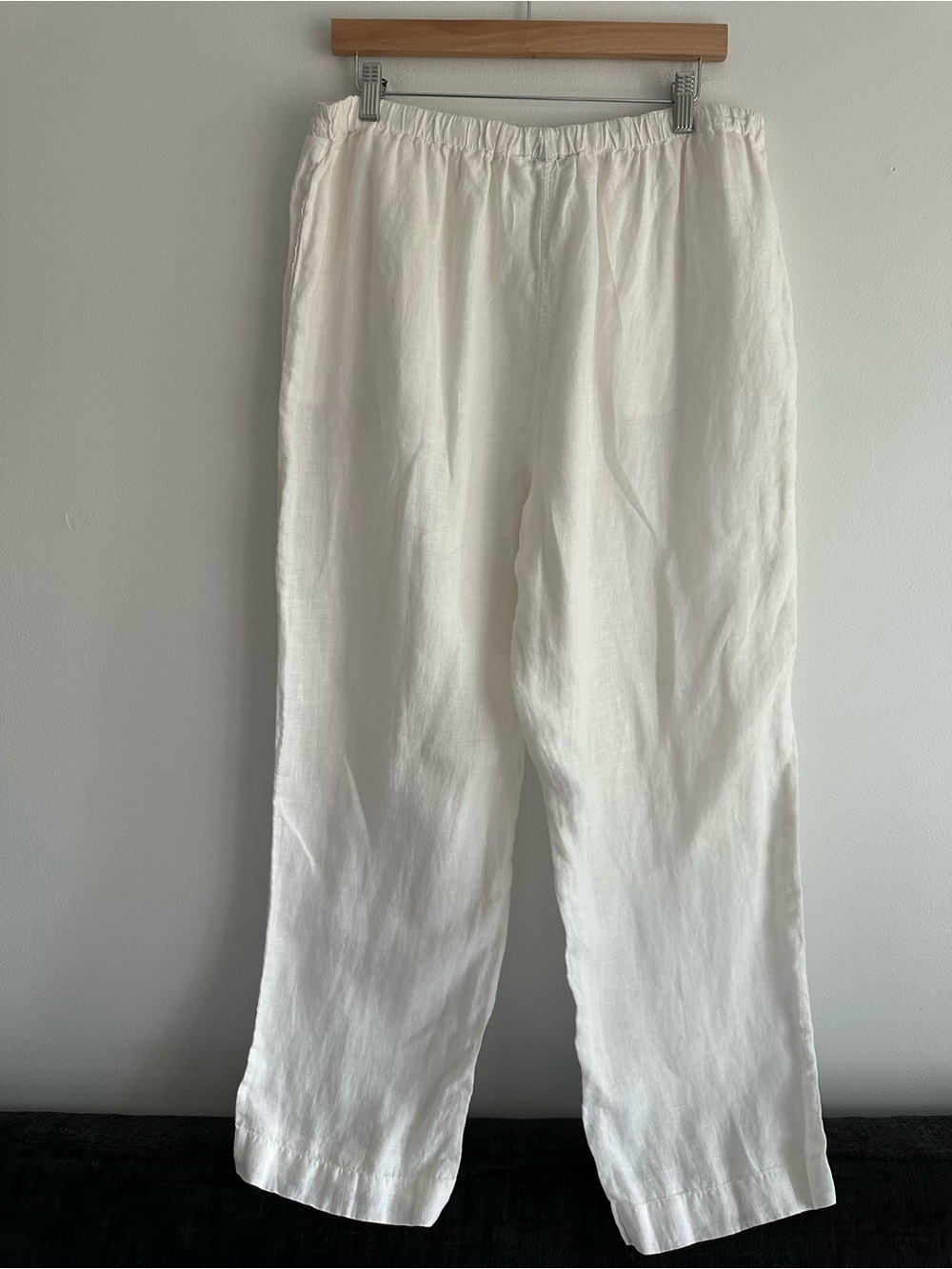 Maharajas The Taj Mahal Hotel Mumbai White Straight-Leg Pure Linen Pants 7 - Picture 2 of 8